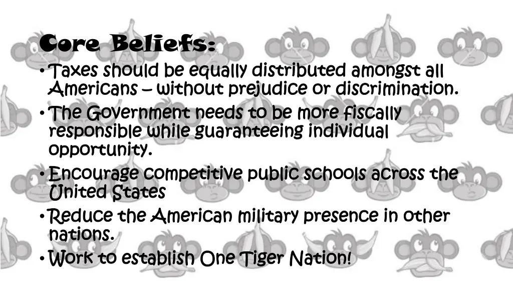 core beliefs taxes taxes should be equally