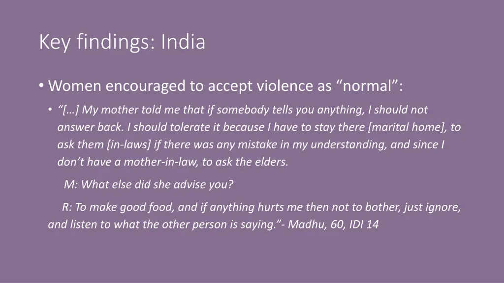 key findings india