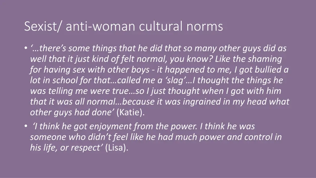 sexist anti woman cultural norms