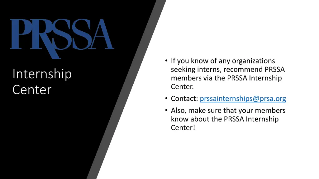 if you know of any organizations seeking interns