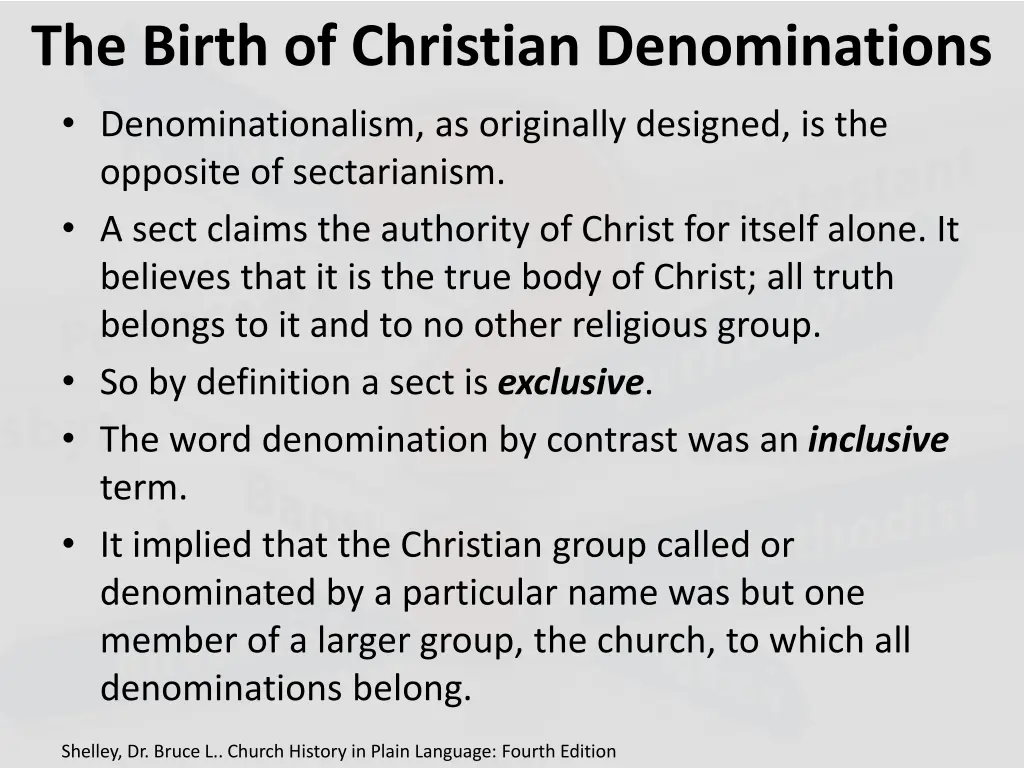 the birth of christian denominations 2