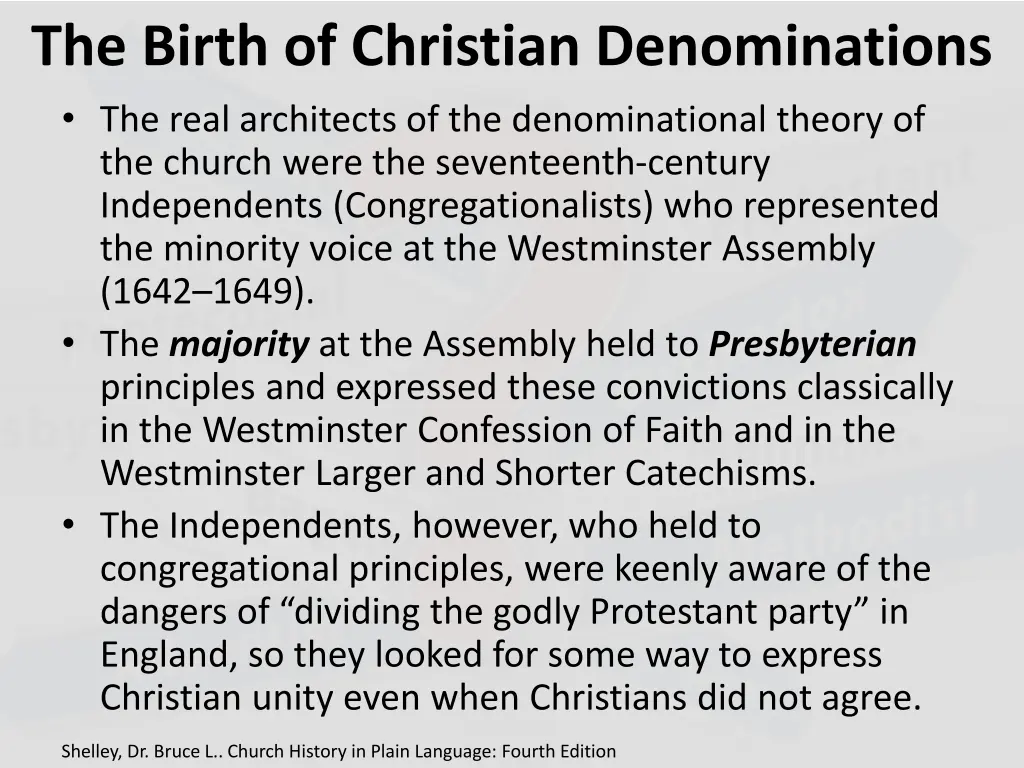 the birth of christian denominations the real