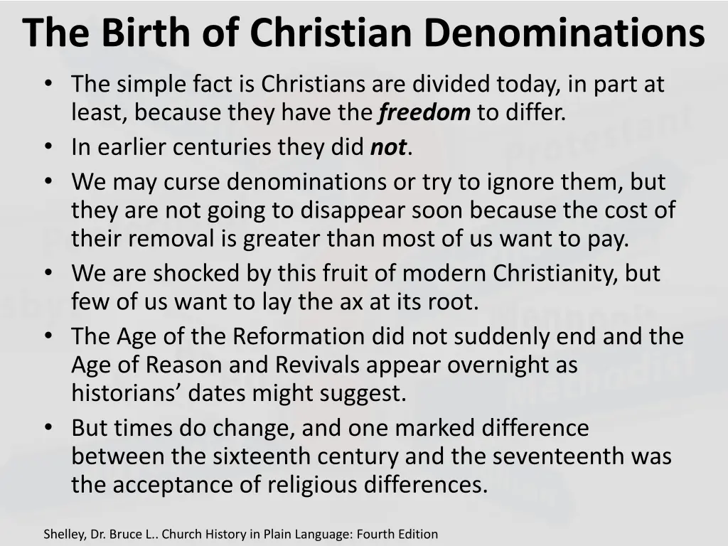 the birth of christian denominations the simple