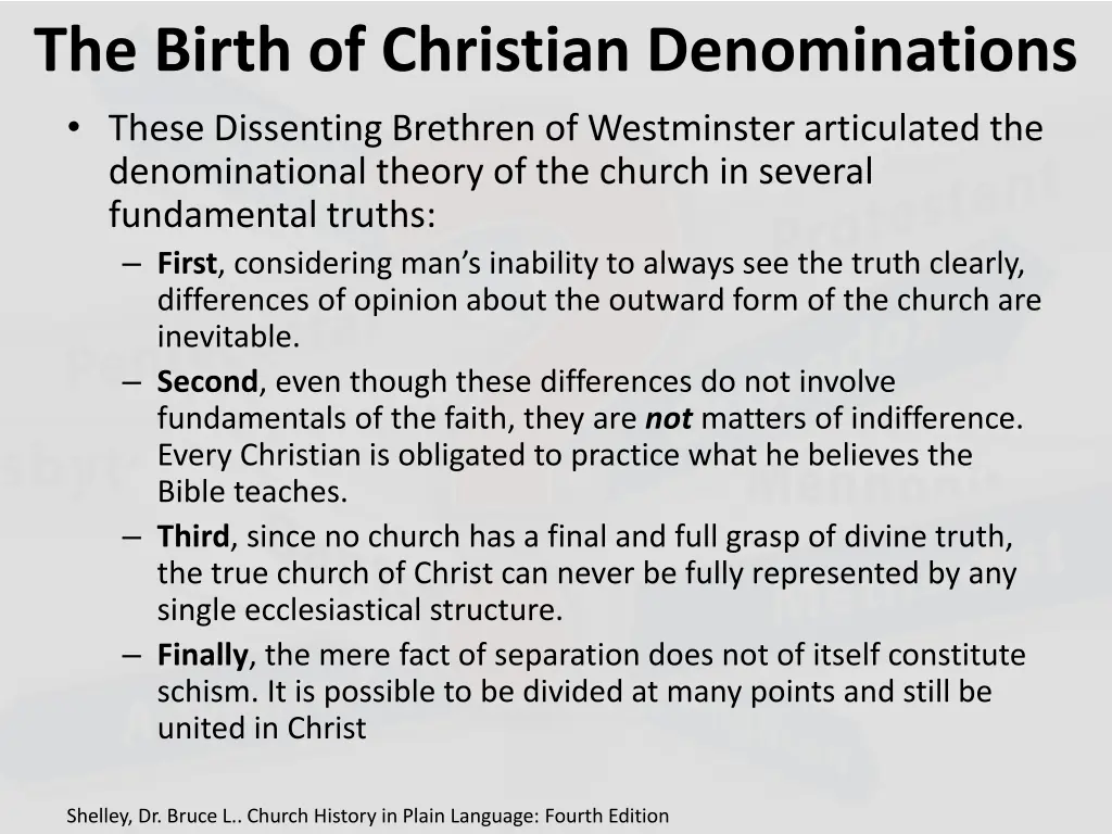 the birth of christian denominations these