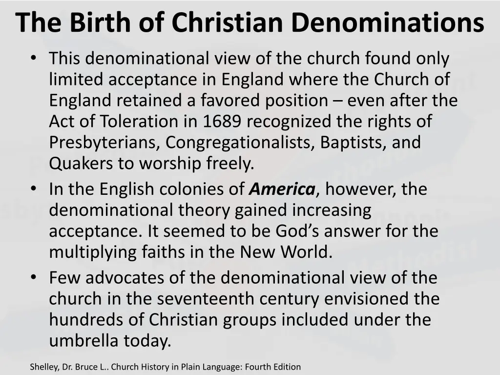 the birth of christian denominations this