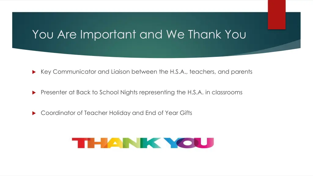 you are important and we thank you