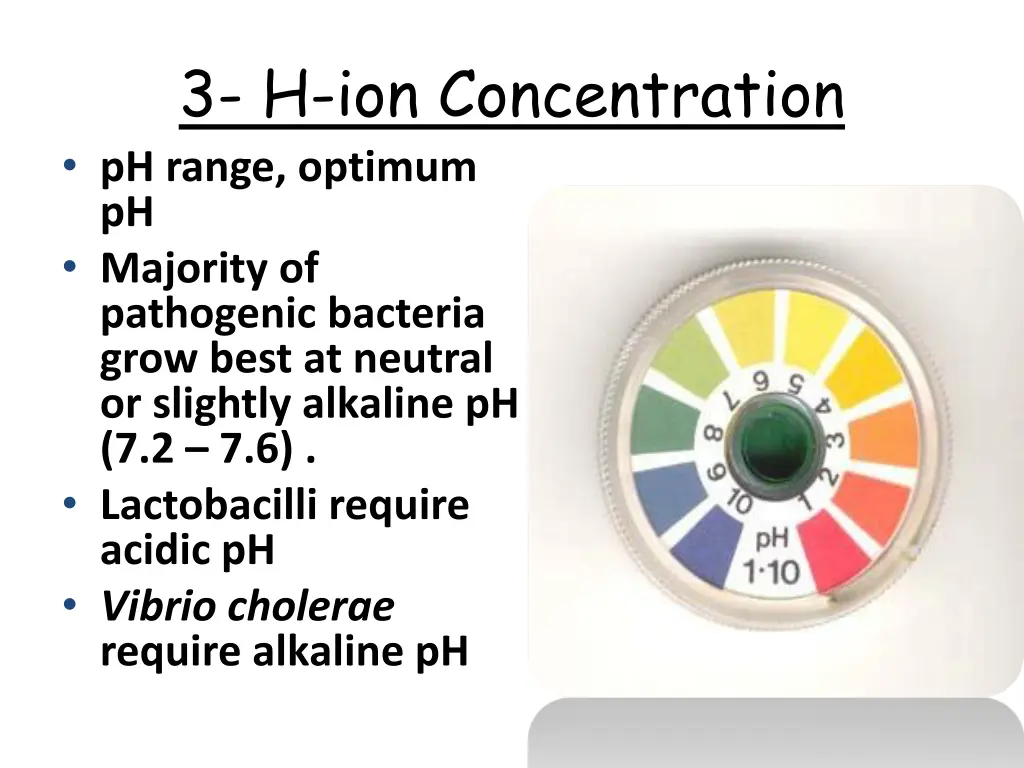 3 h ion concentration ph range optimum