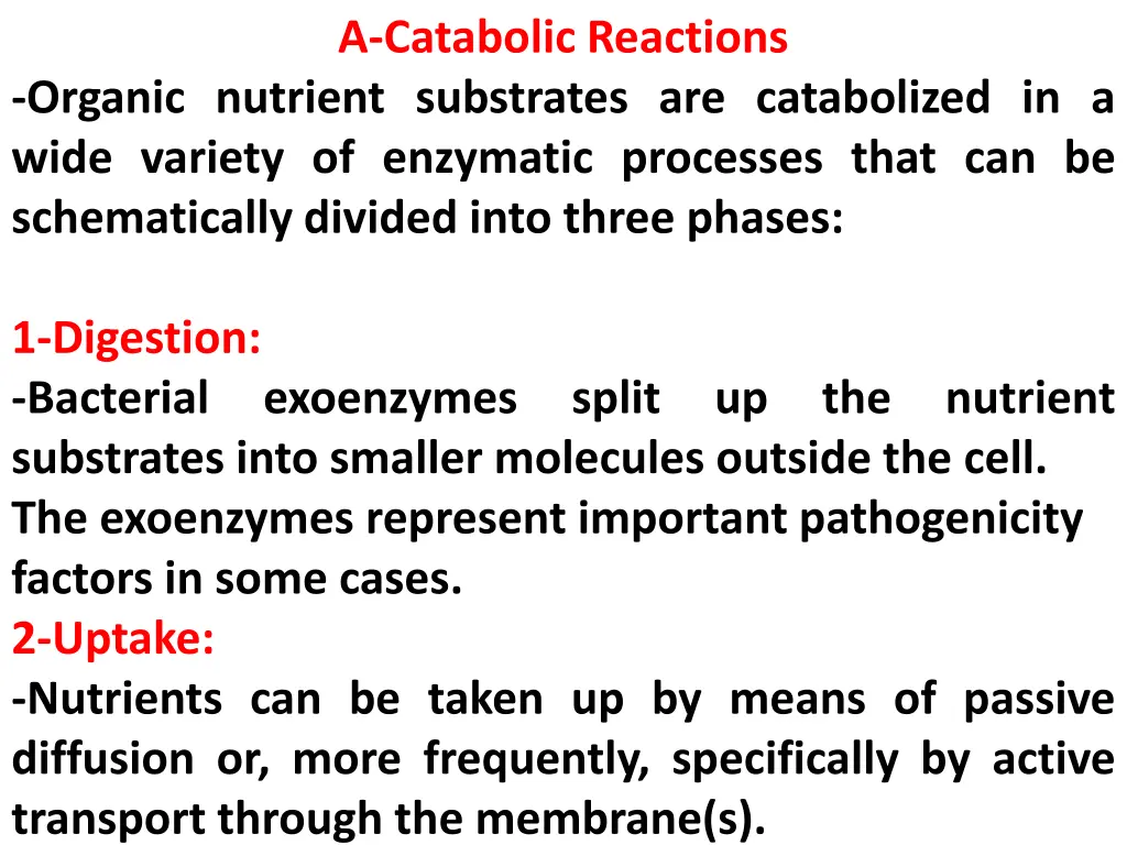 a catabolic reactions