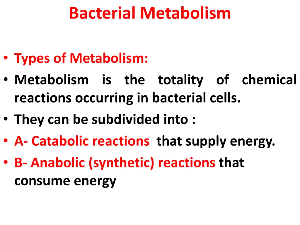 bacterial metabolism
