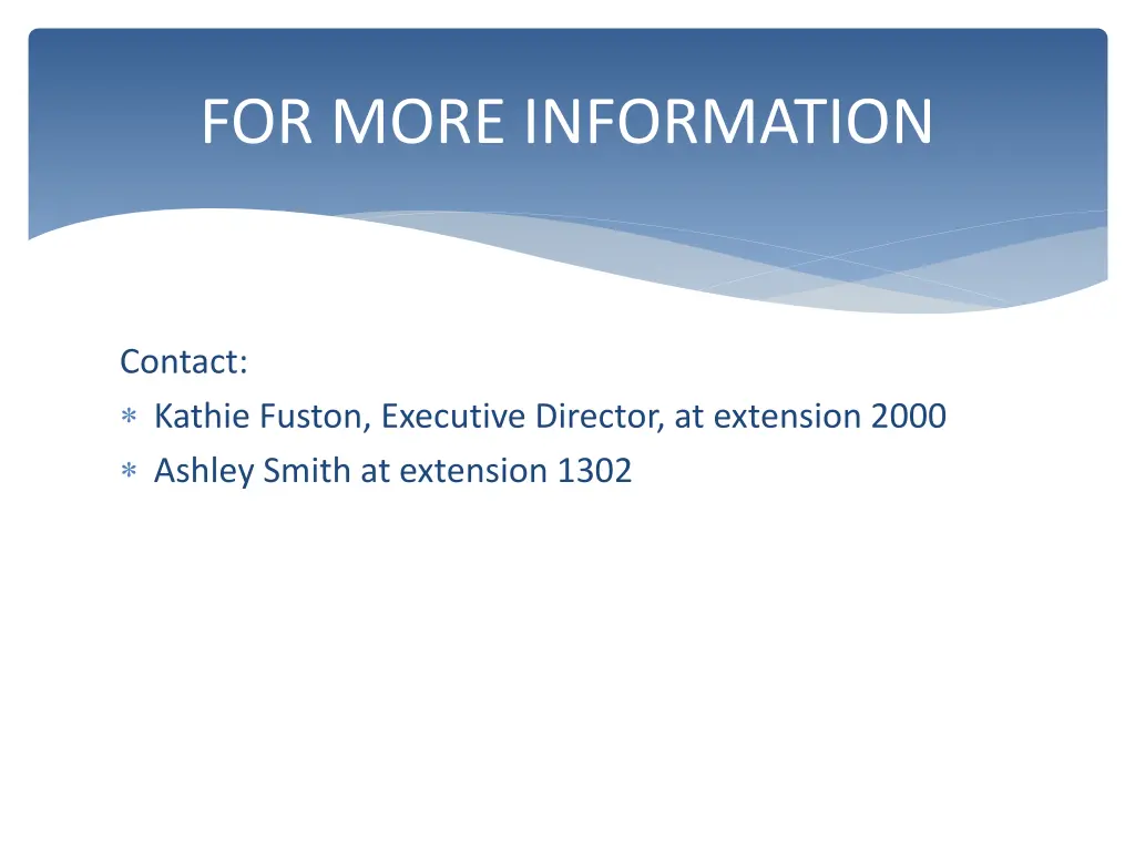 for more information