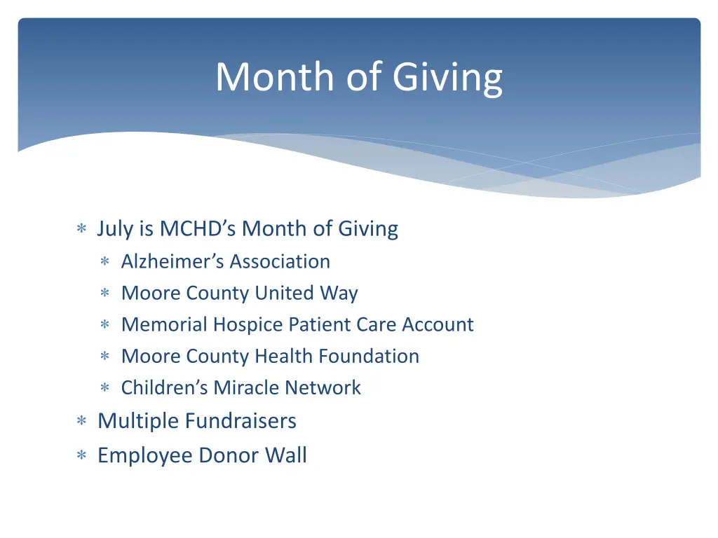month of giving