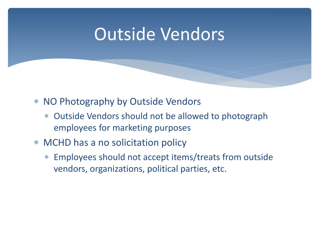 outside vendors