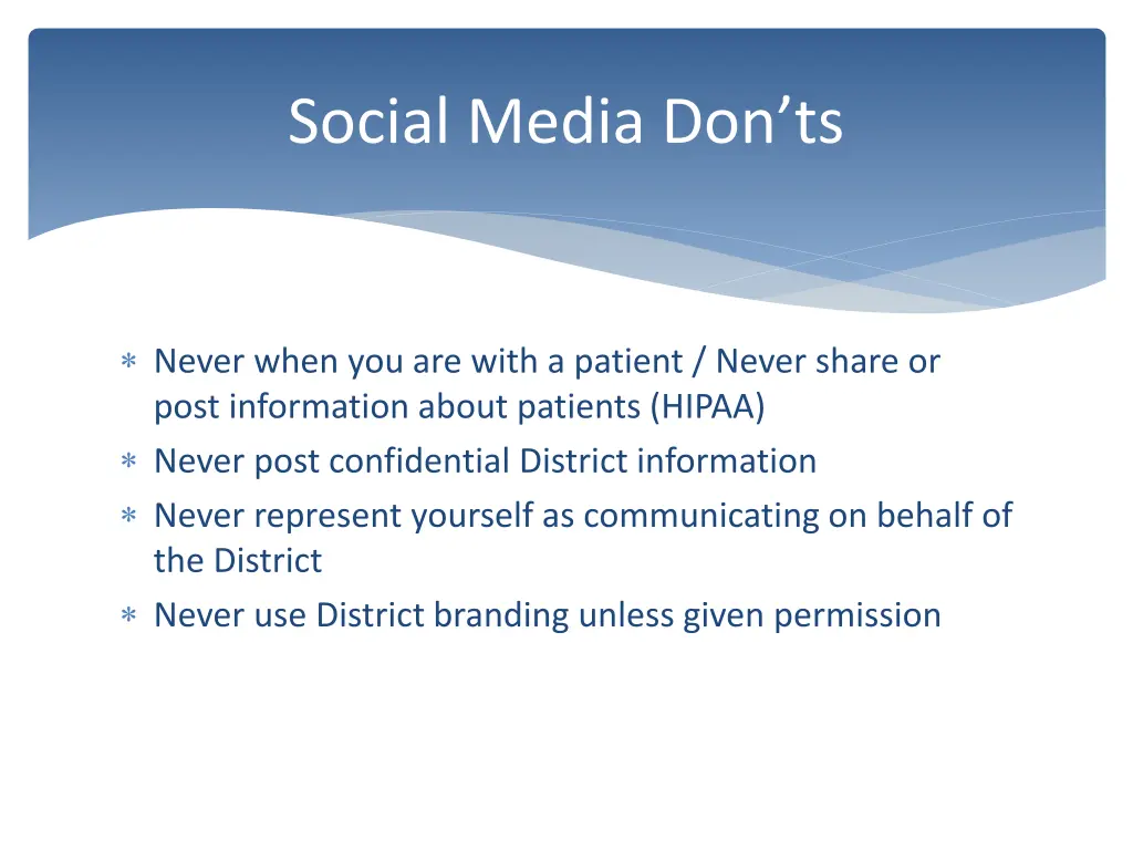 social media don ts
