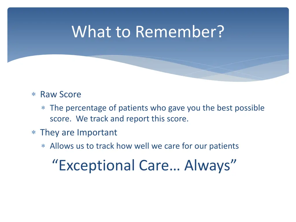 what to remember