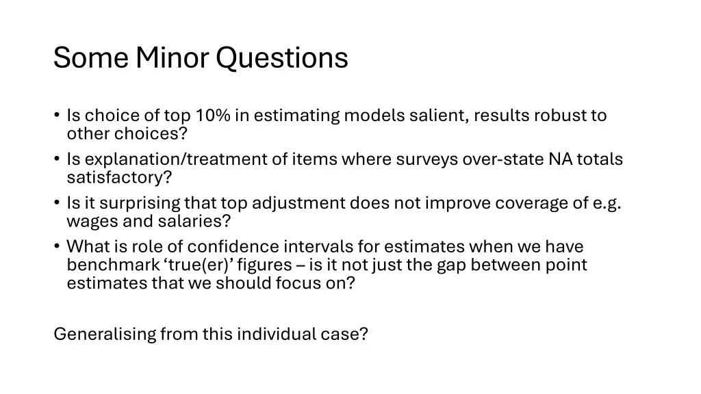 some minor questions