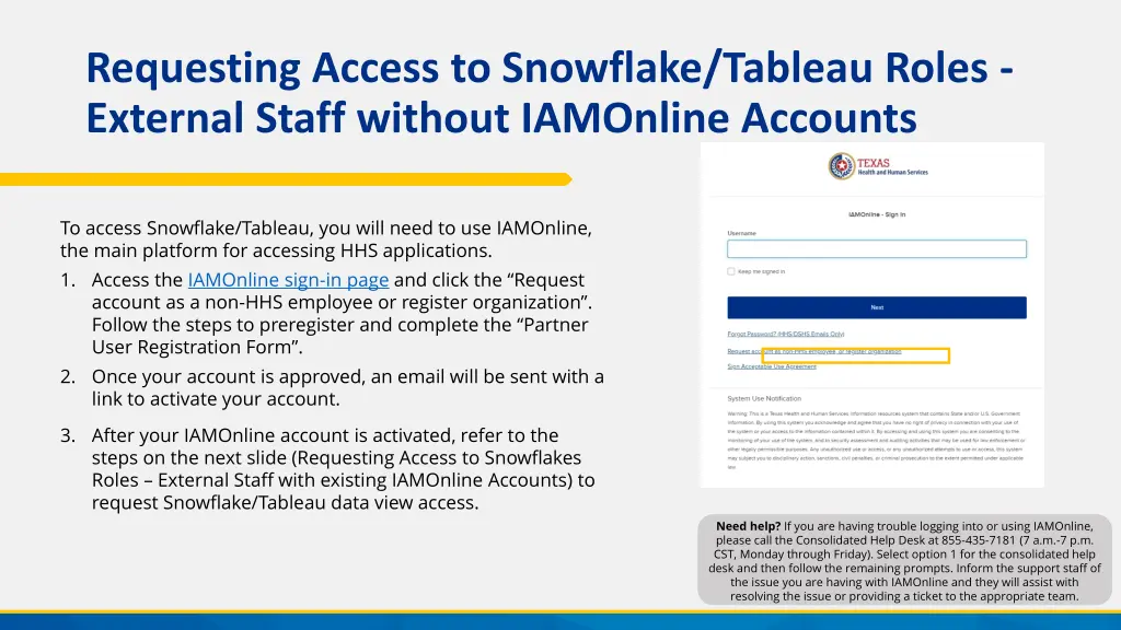 requesting access to snowflake tableau roles