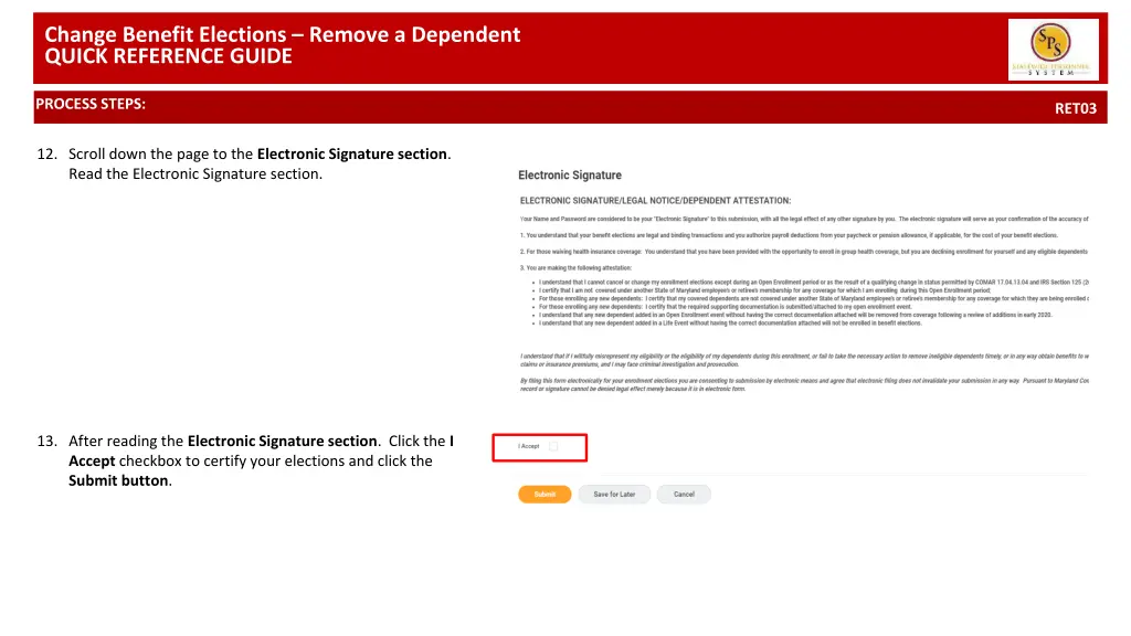 change benefit elections remove a dependent 6