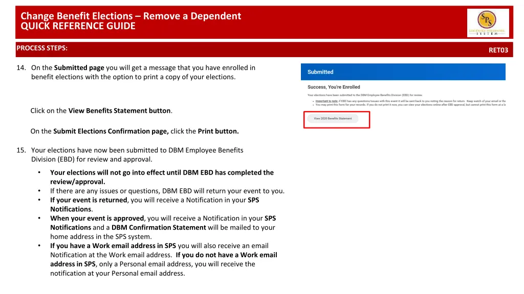 change benefit elections remove a dependent 7