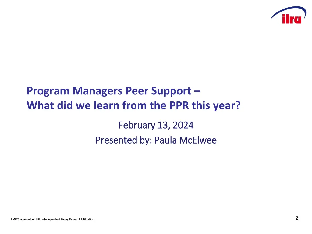 program managers peer support what did we learn