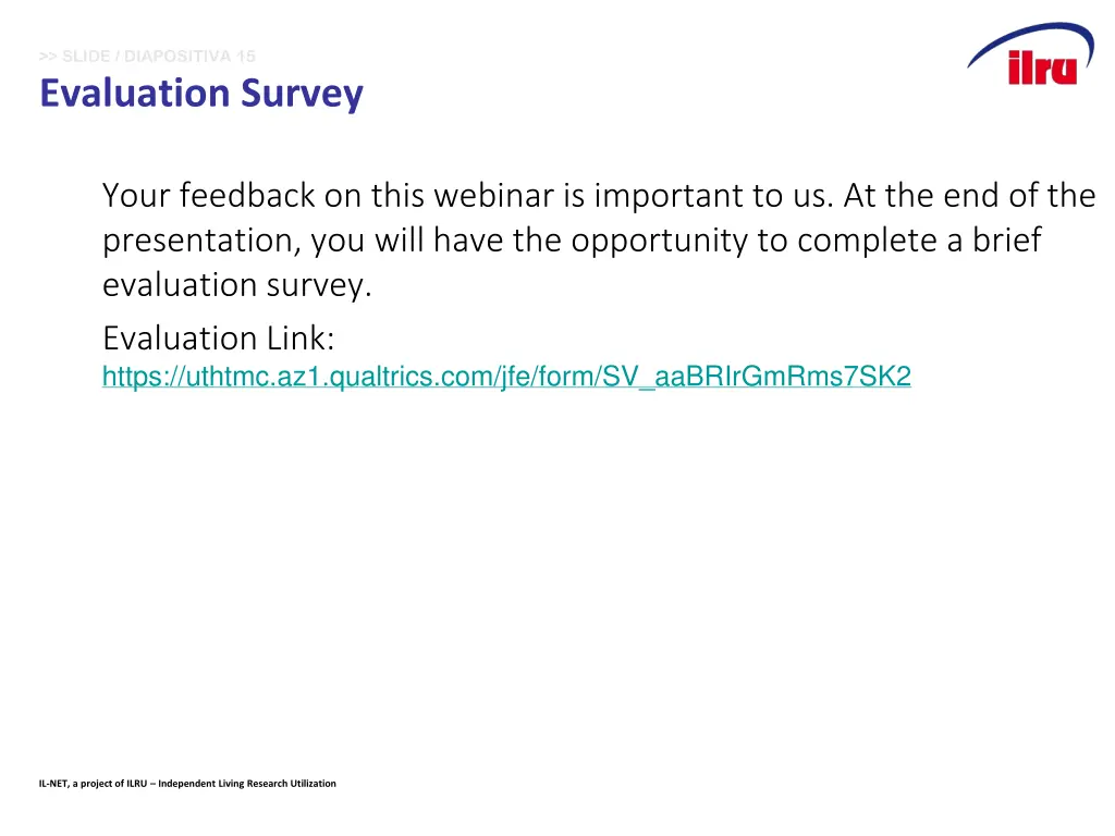 slide diapositiva 15 evaluation survey