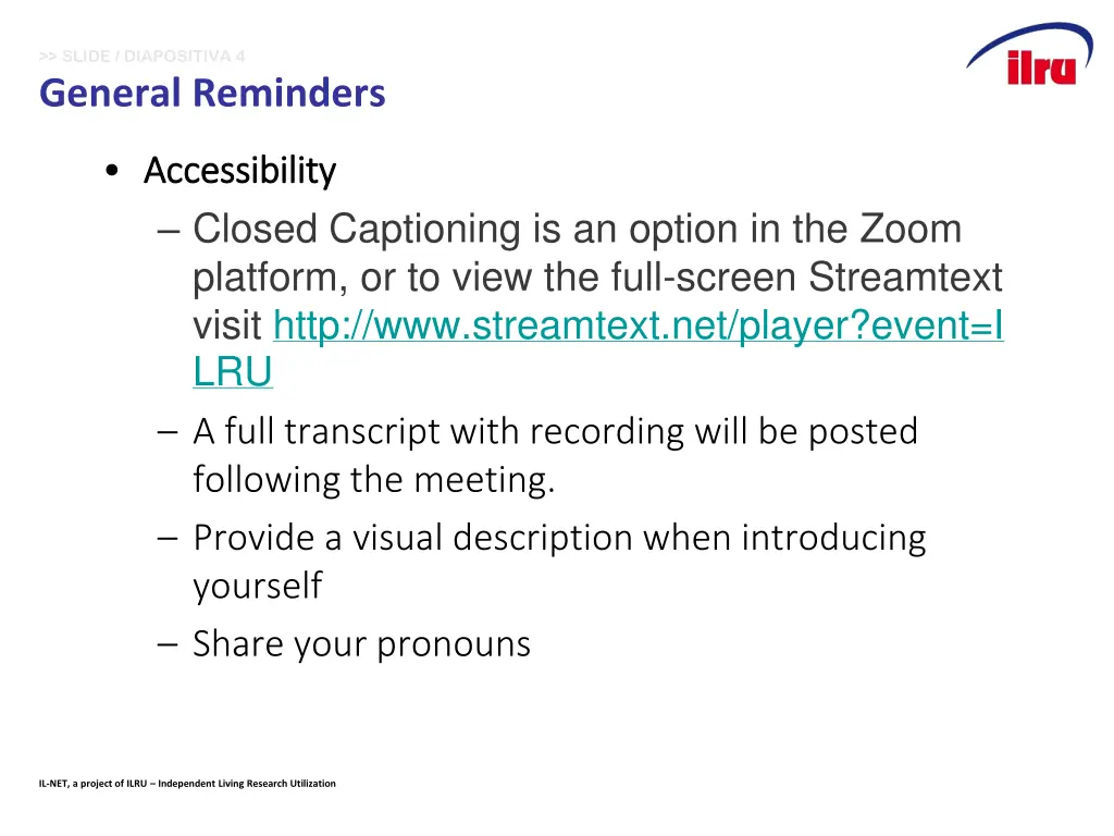 slide diapositiva 4 general reminders