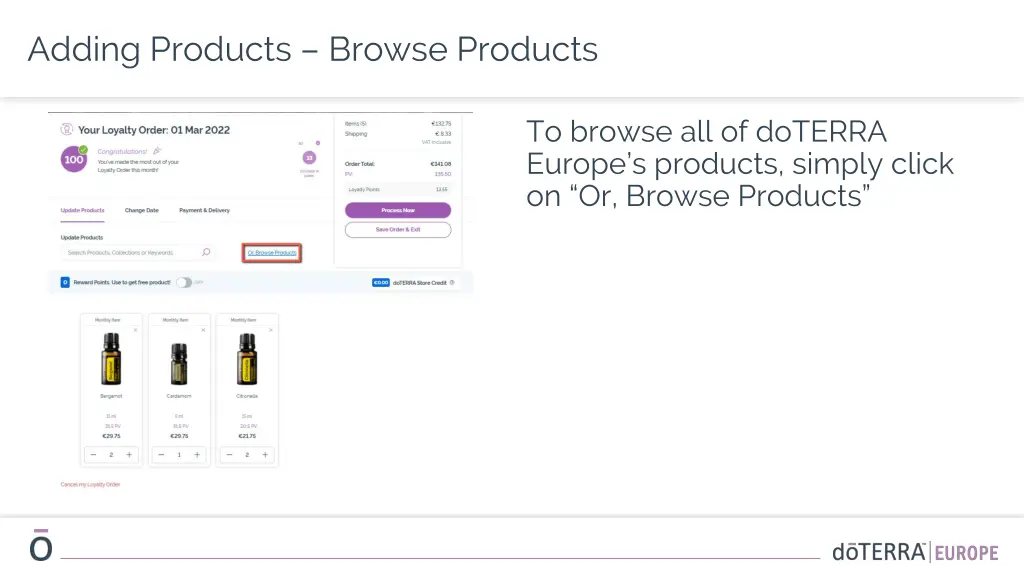 adding products browse products