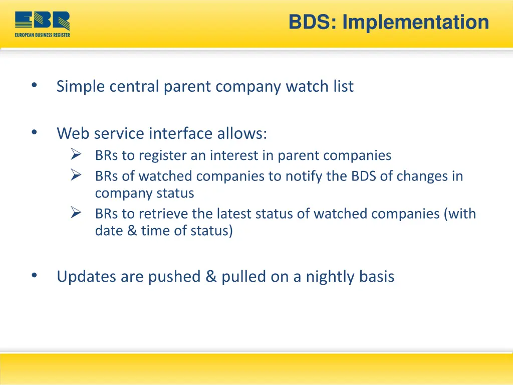 bds implementation