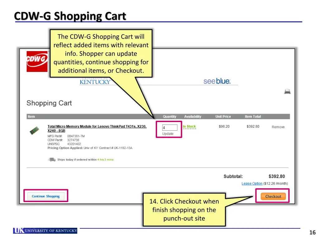 cdw g shopping cart