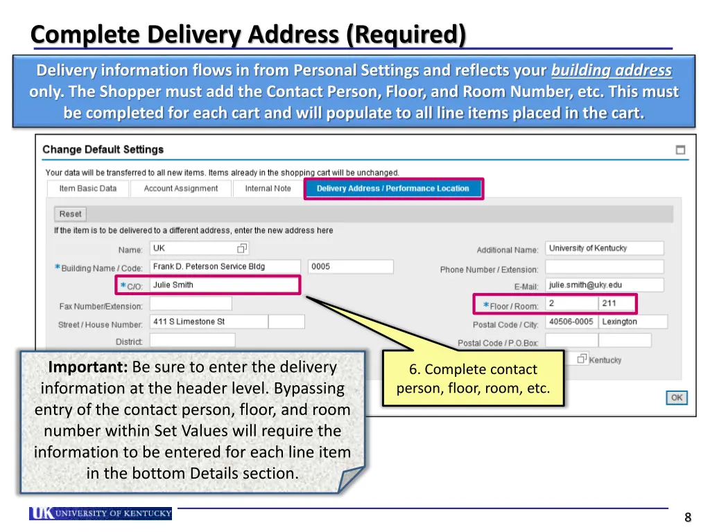 complete delivery address required 1