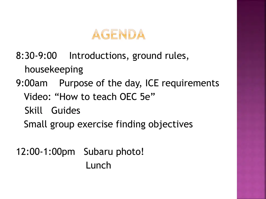 agenda
