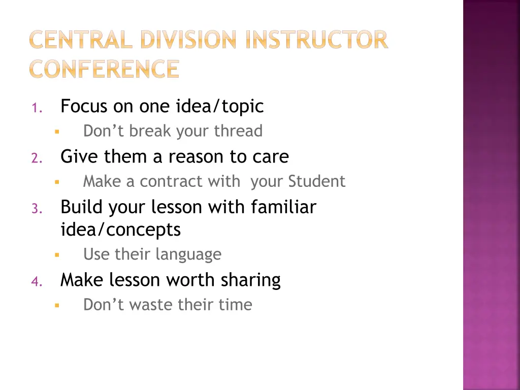 central division instructor conference 1