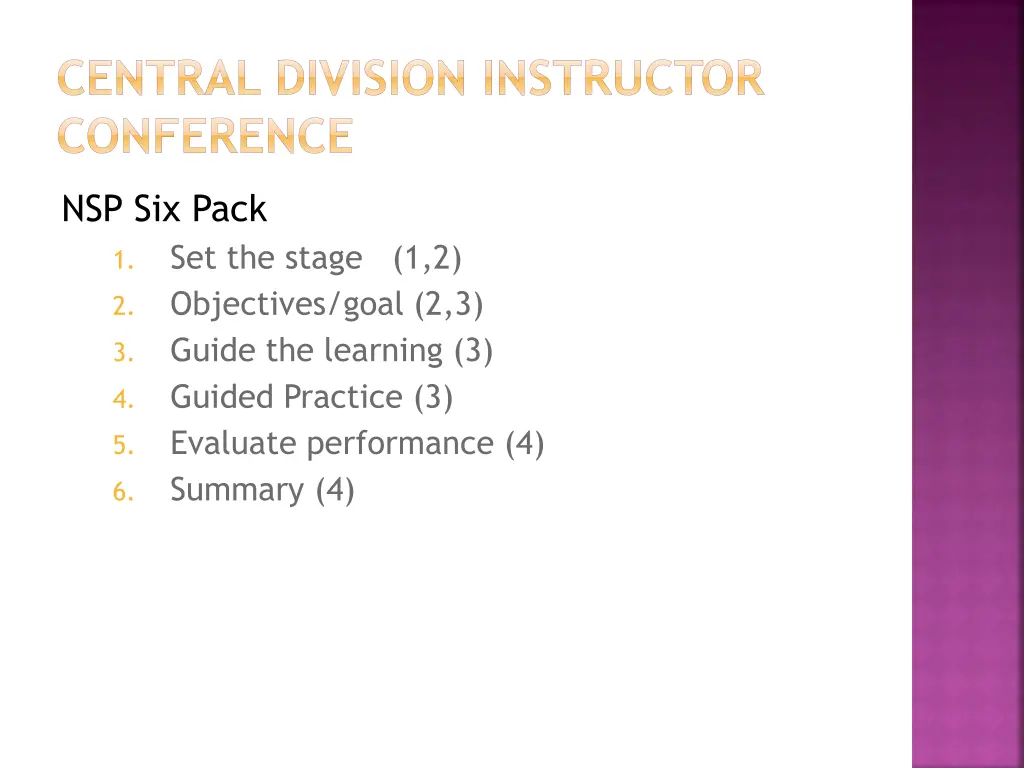 central division instructor conference 2