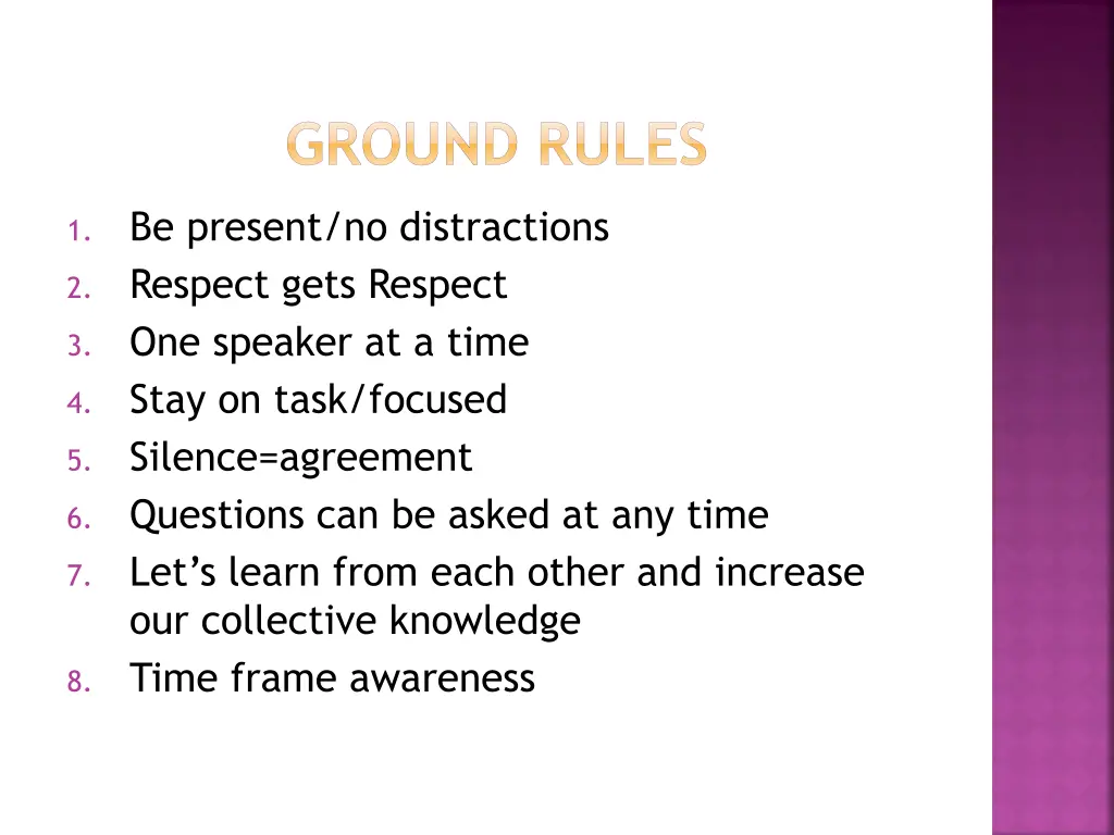 ground rules