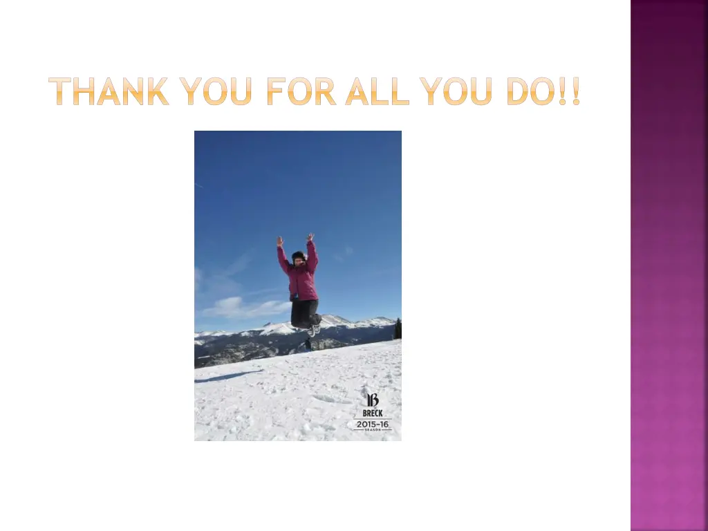 thank you for all you do