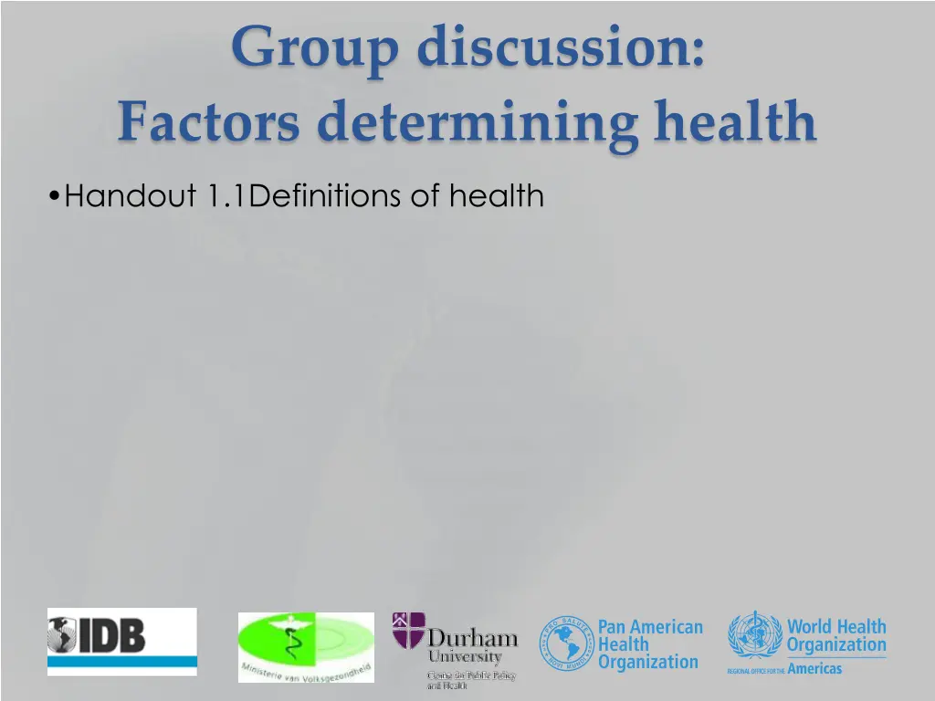 group discussion factors determining health