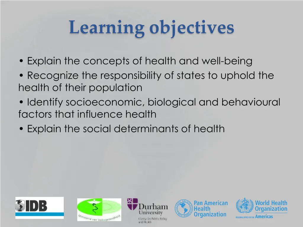 learning objectives