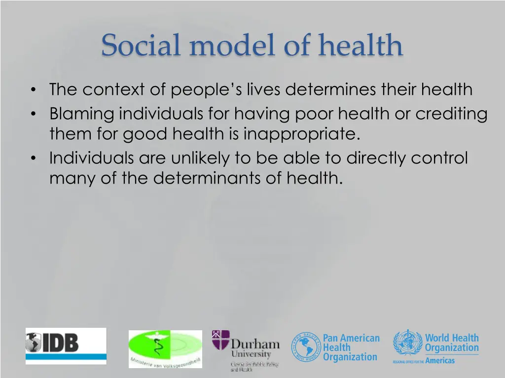 social model of health