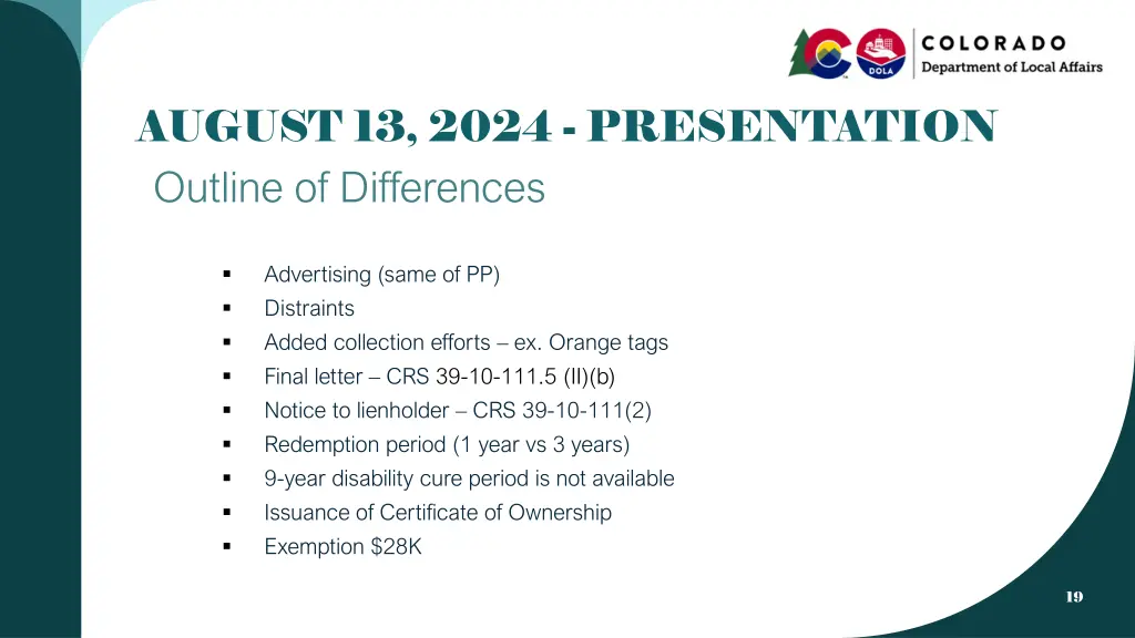 august 13 2024 presentation outline of differences