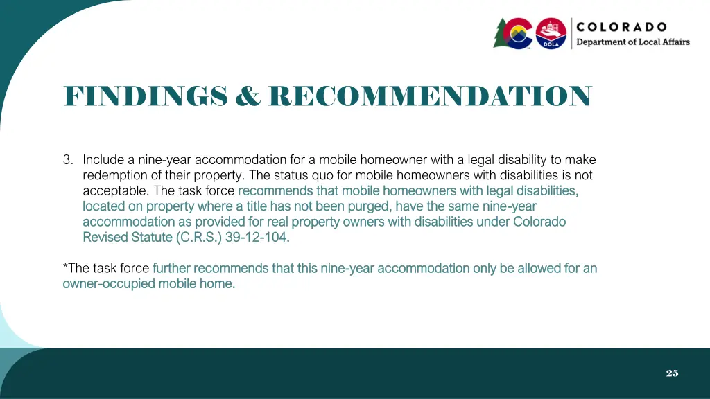 findings recommendation 2