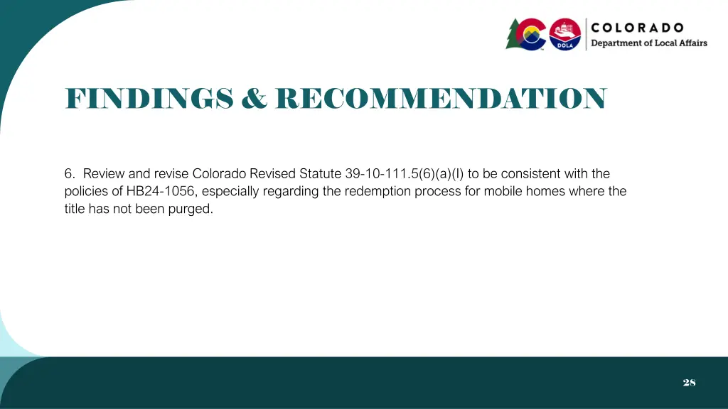 findings recommendation 5