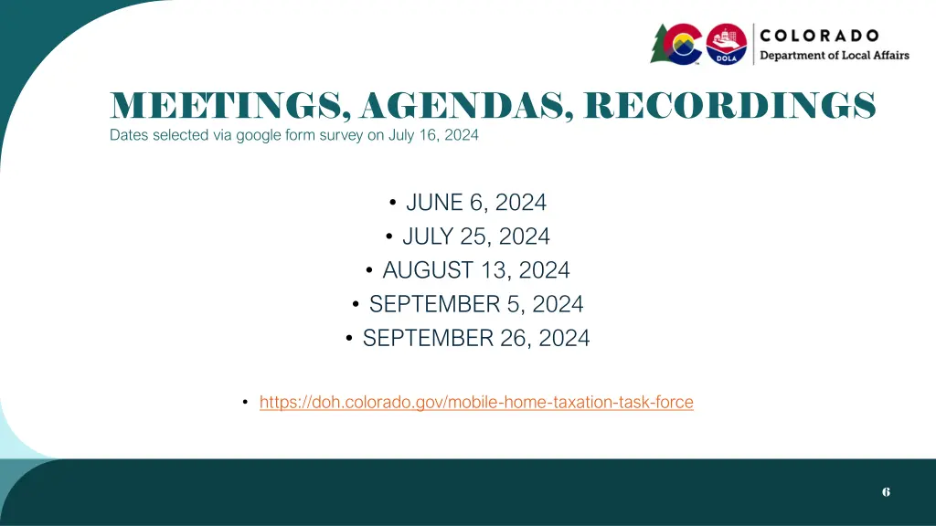 meetings agendas recordings dates selected