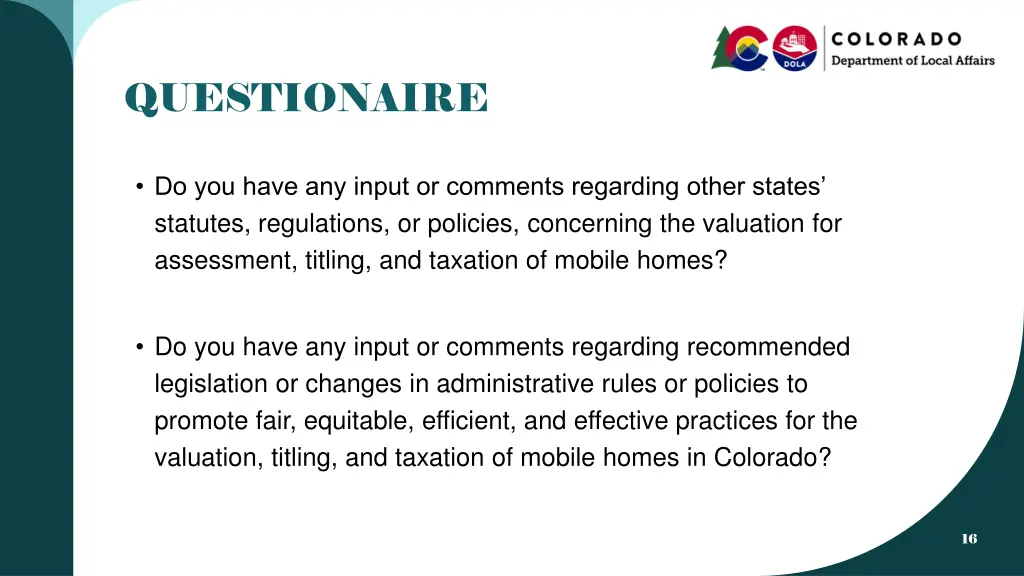 questionaire 1