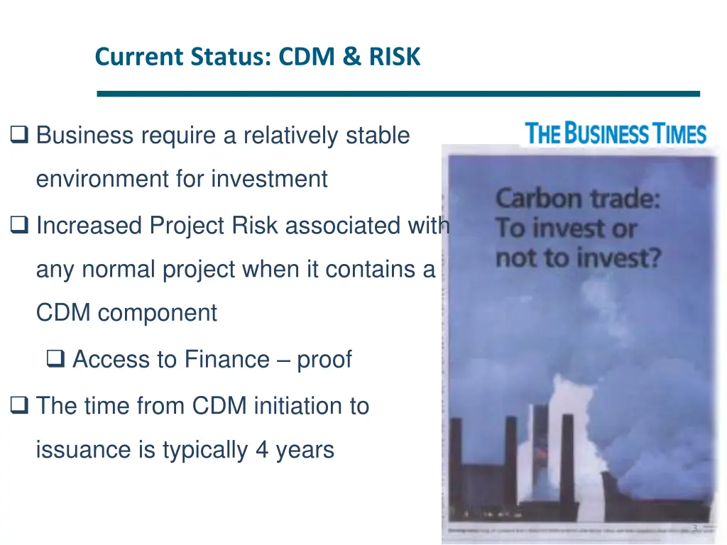 current status cdm risk