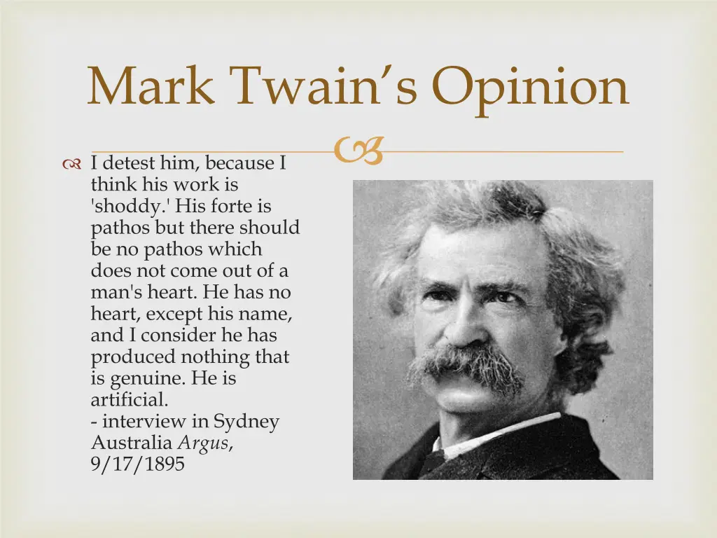 mark twain s opinion