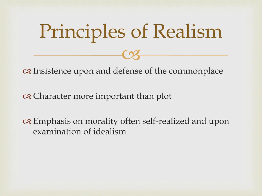 principles of realism