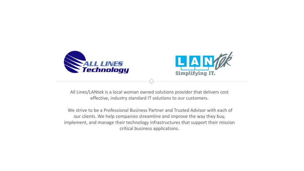 all lines lantek is a local woman owned solutions