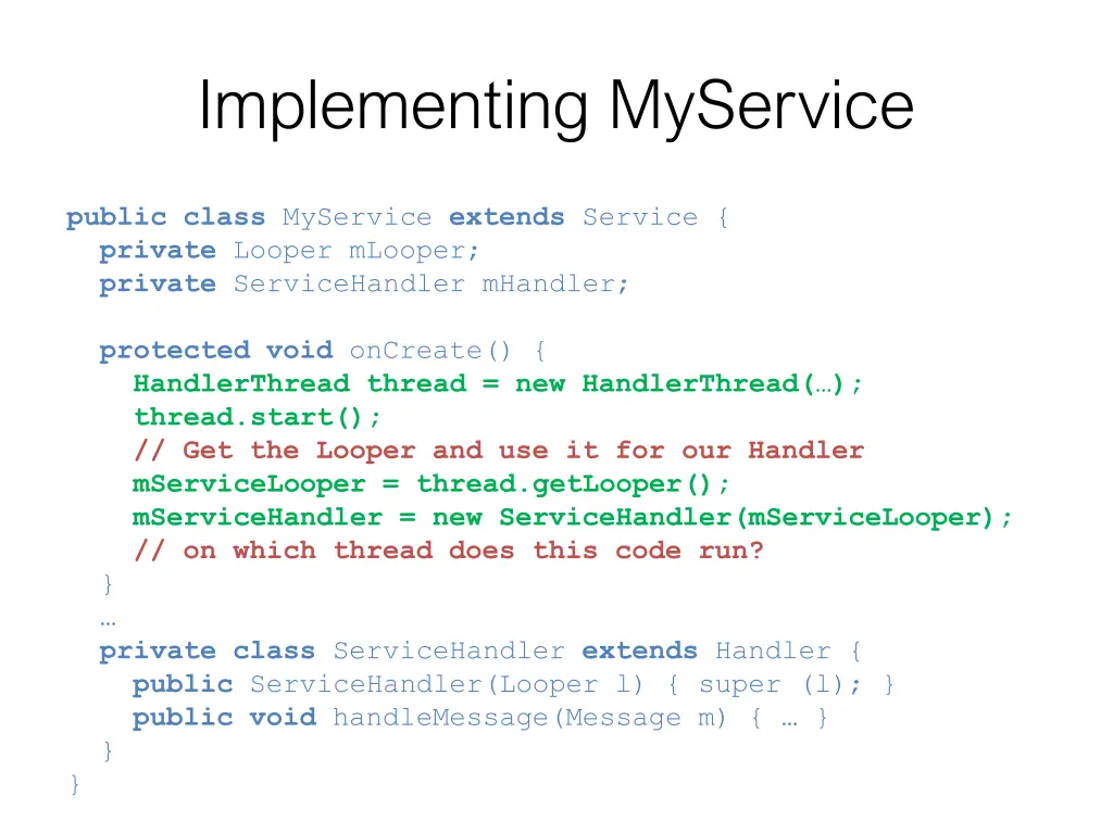 implementing myservice 2
