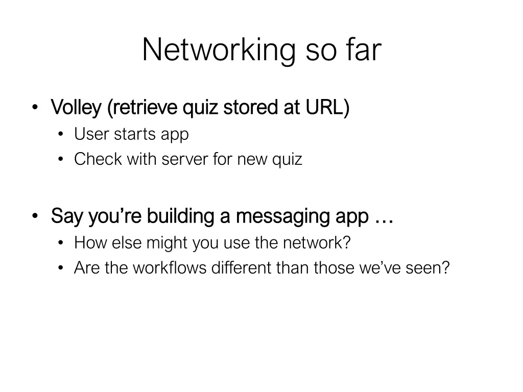 networking so far