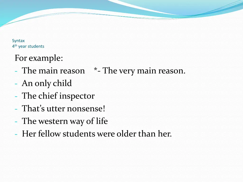 syntax 4 th year students 7