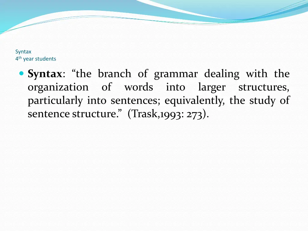 syntax 4 th year students